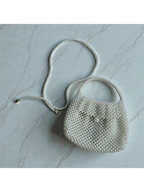 PEARL Beaded Mini Crossbody Bag w/ Detachable Chain